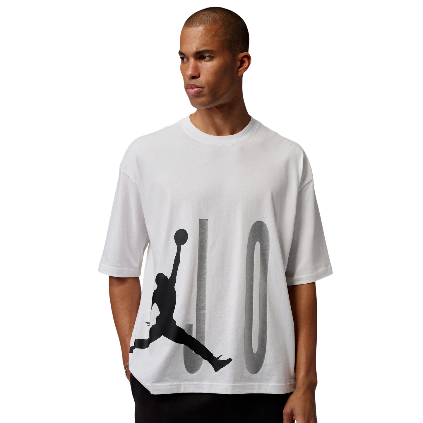 Jordan Torso Stretch Oversized Short Sleeve Crew - Men's - White/Black