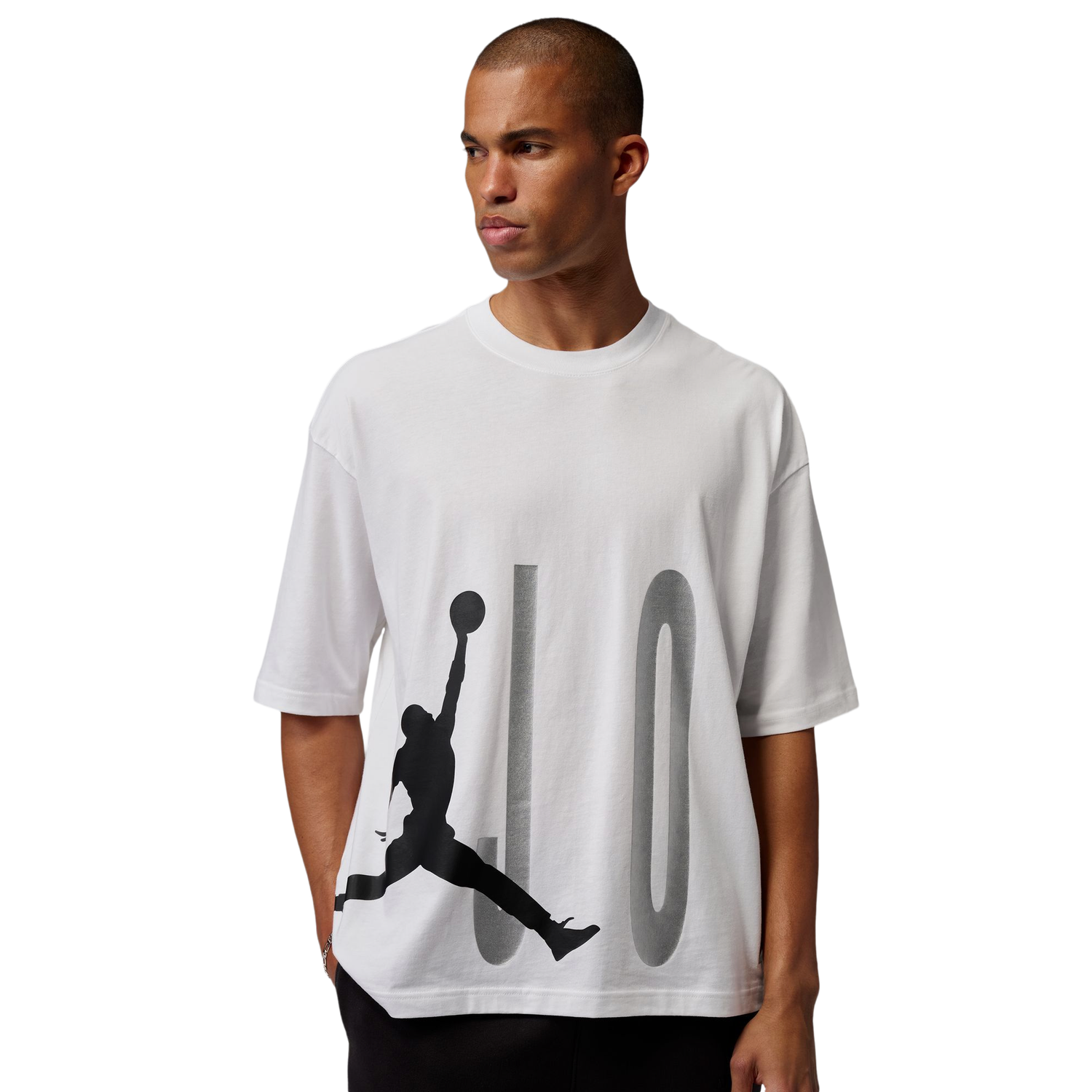Jordan Torso Stretch Oversized Short Sleeve Crew - Men's - White/Black