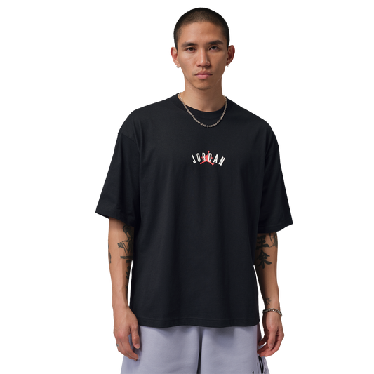 Jordan Back Stretch Oversized Short Sleeve Crew - Men's - Infrared 23/Black