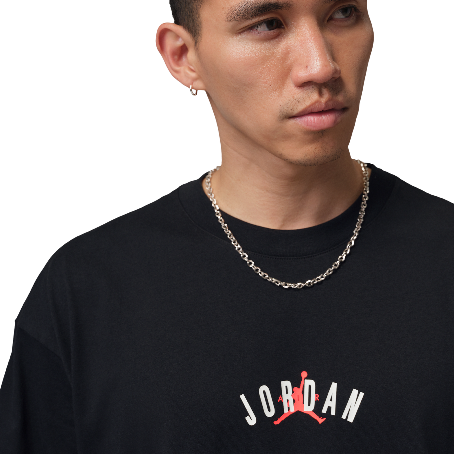Jordan Back Stretch Oversized Short Sleeve Crew - Men's - Infrared 23/Black