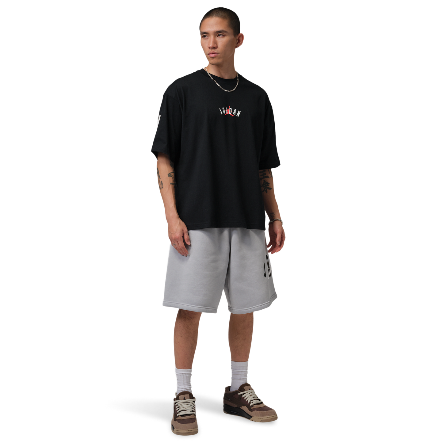 Jordan Back Stretch Oversized Short Sleeve Crew - Men's - Infrared 23/Black