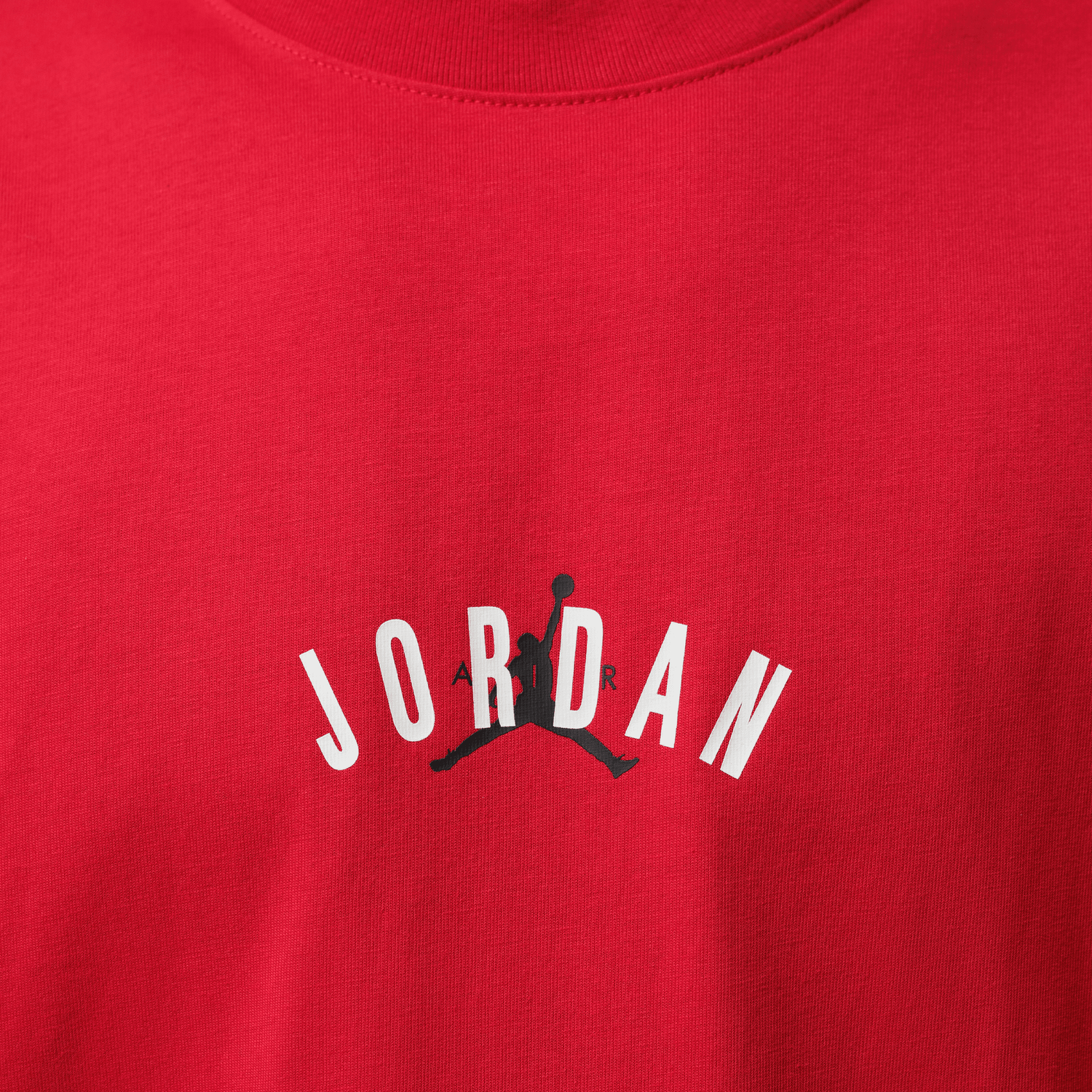 Jordan Back Stretch Oversized Short Sleeve Crew - Men's - Fire Red/White
