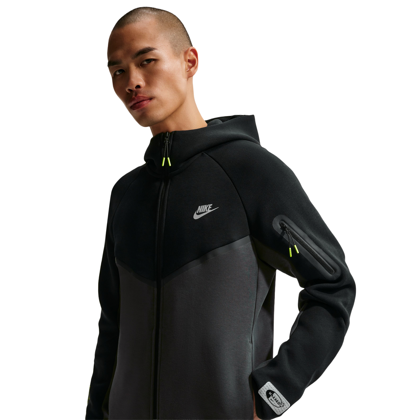 Nike Tech Fleece Windrunner Full-Zip Jacket AM Day - Men's - Yellow/Gray