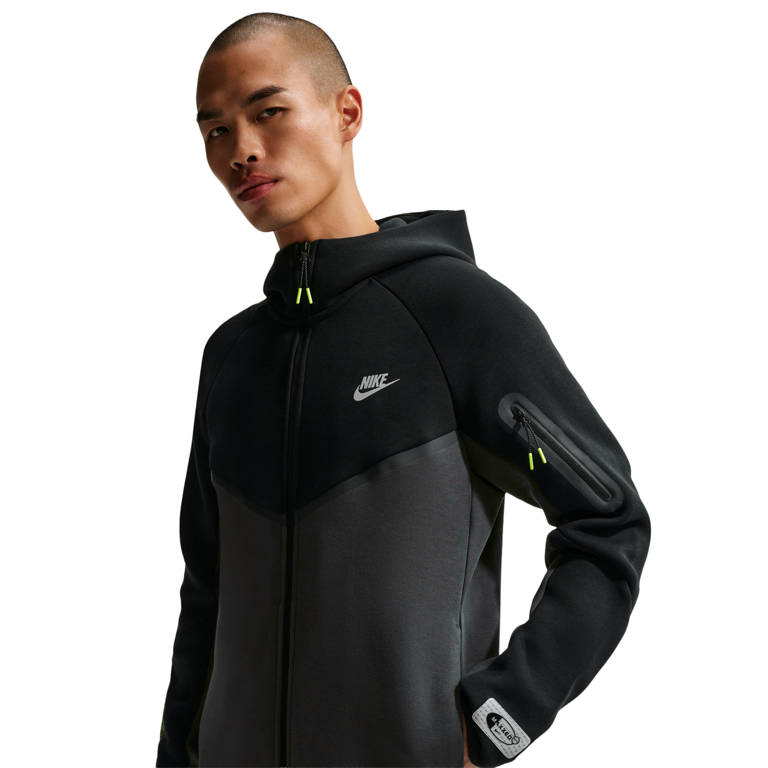 Nike Tech Fleece Windrunner Full-Zip Jacket AM Day - Men's - Yellow/Gray
