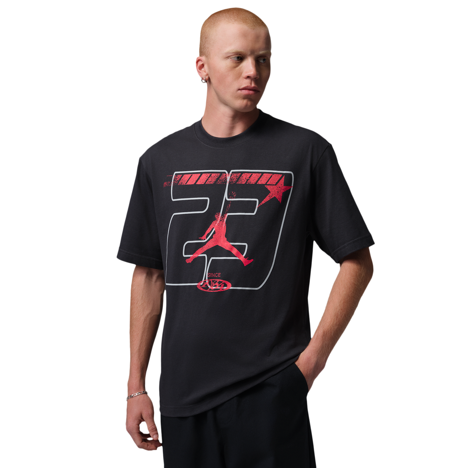 Jordan 23Star Gfx Ss Crew - Men's - Off Noir
