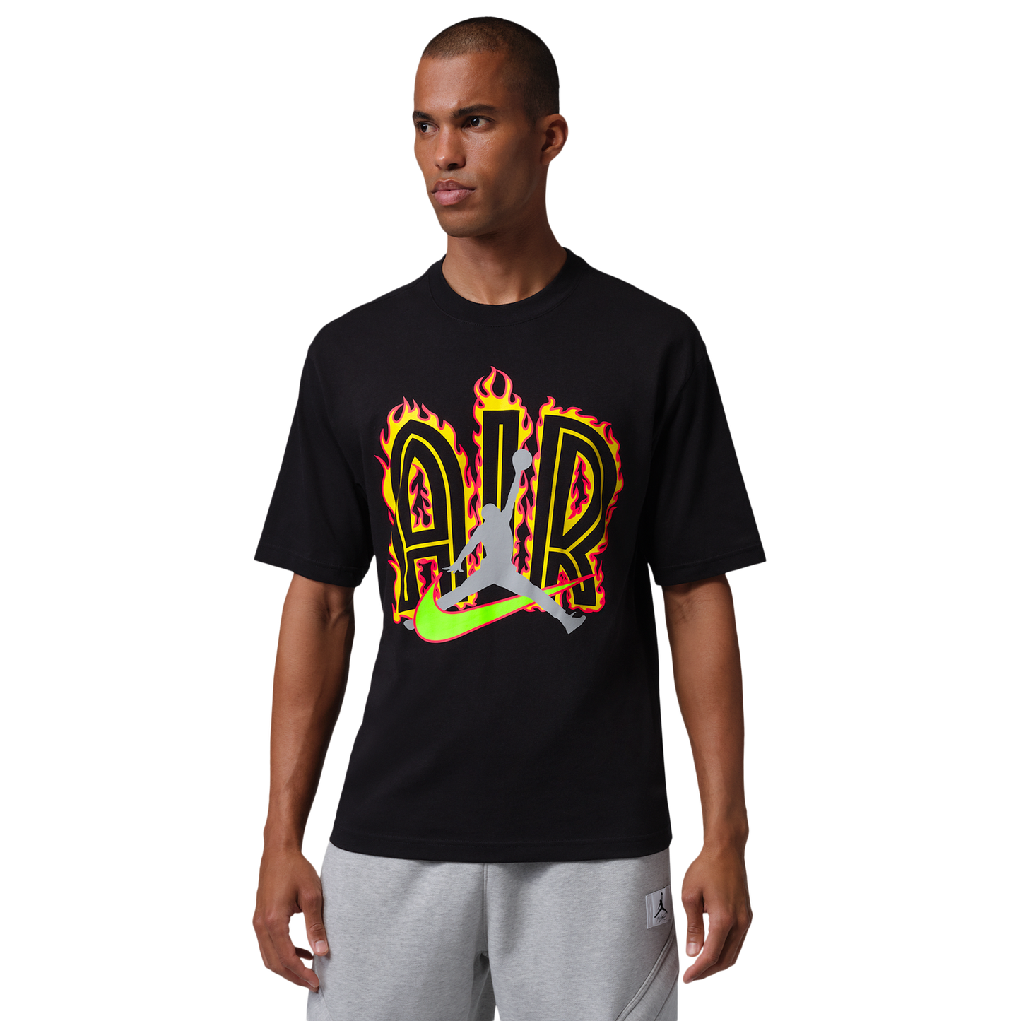 Jordan Air Scrpt Gfx Ss Crew - Men's - Black