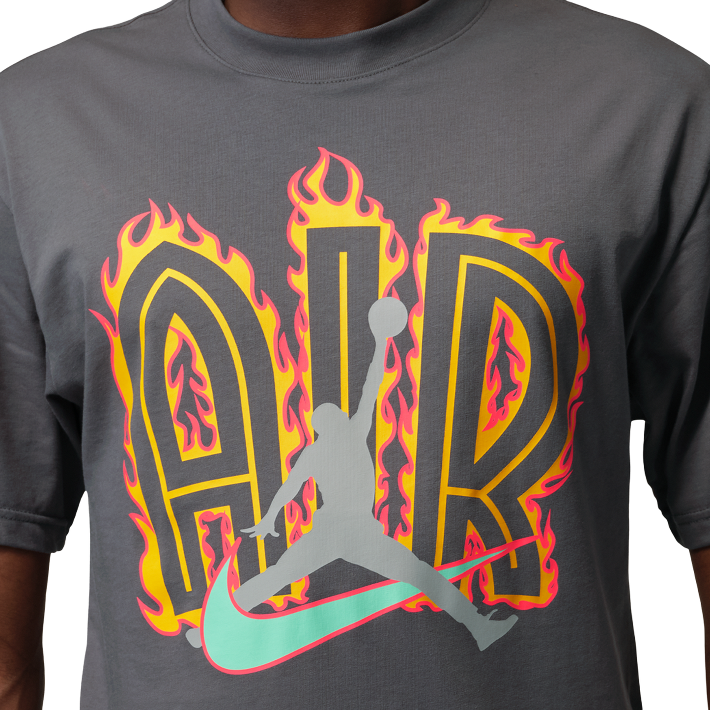 Jordan Air Scrpt Gfx Ss Crew - Men's - Iron Grey