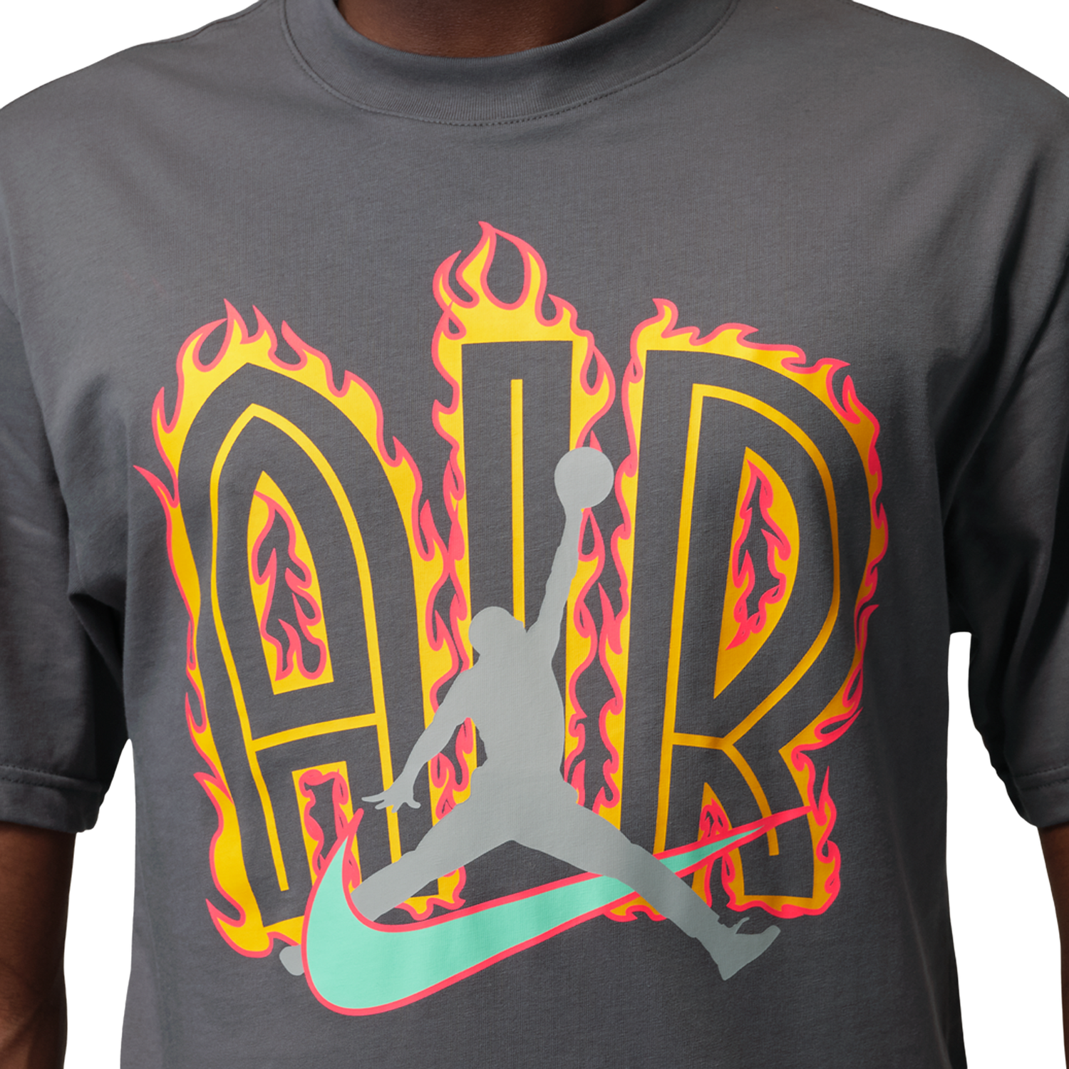 Jordan Air Scrpt Gfx Ss Crew - Men's - Iron Grey