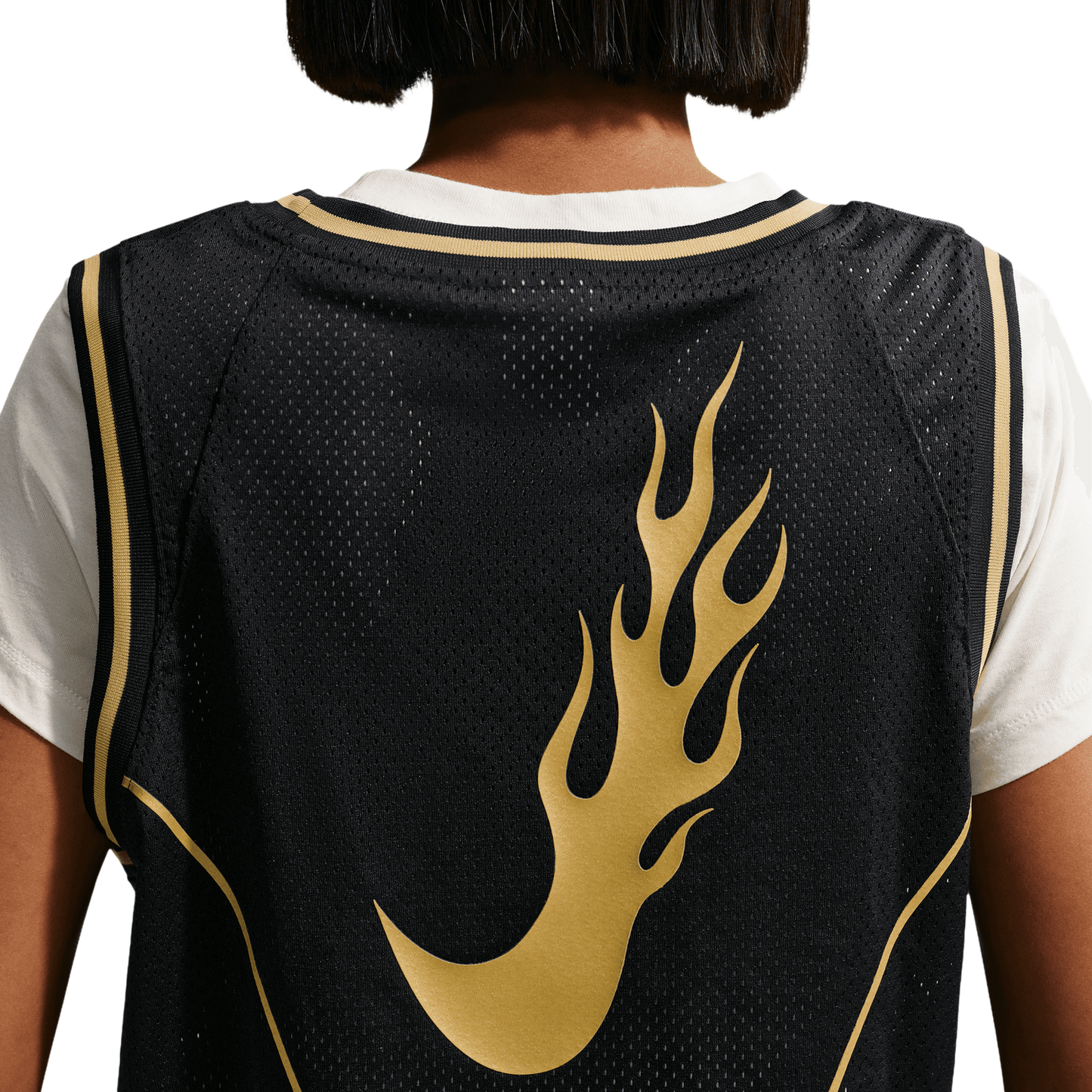 Nike NSW Mid Crop Swoosh Jersey - Women's - Black/Tan
