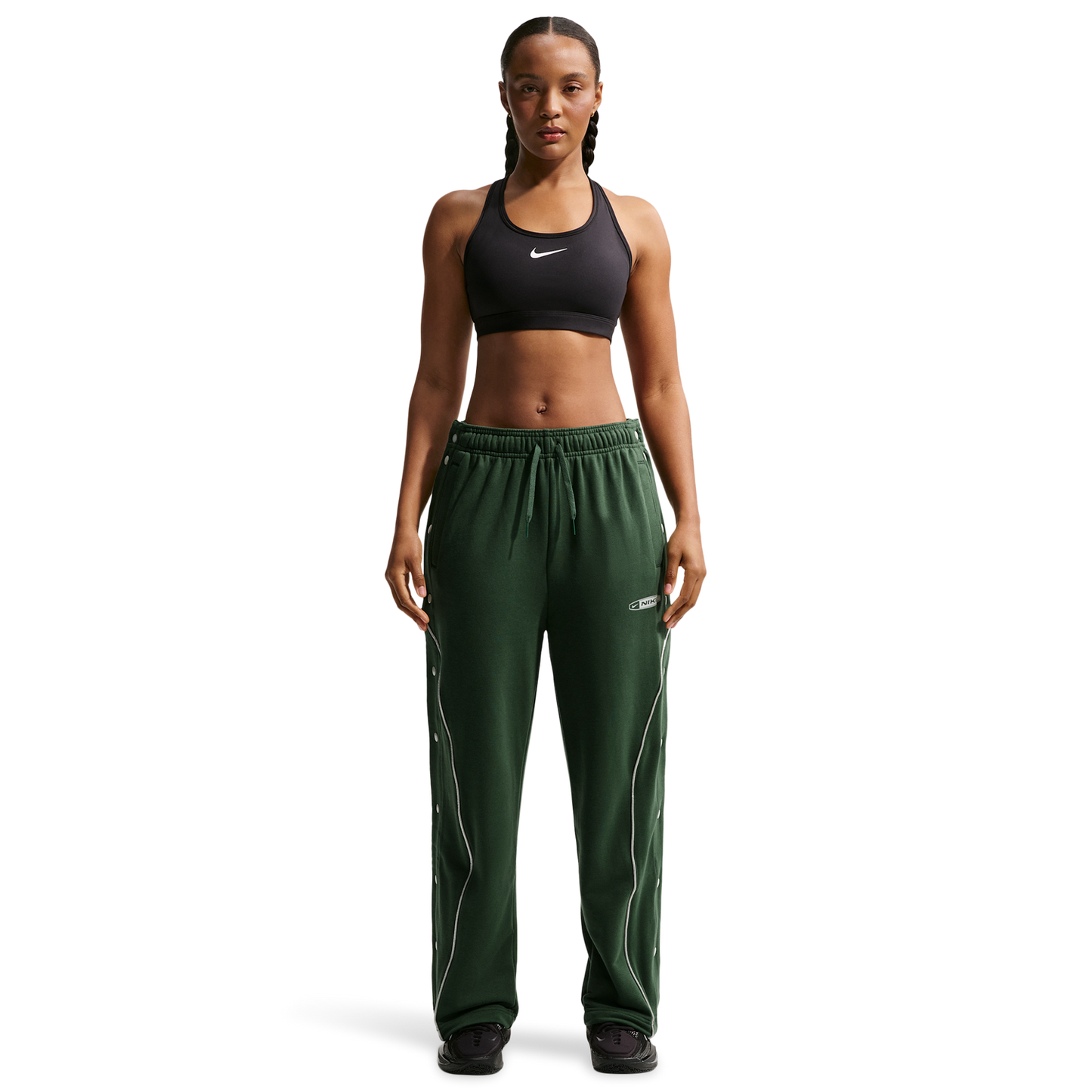 Nike Dri-FIT Swoosh Fleece Tearaway Pants - Women's - Light Silver/Fir