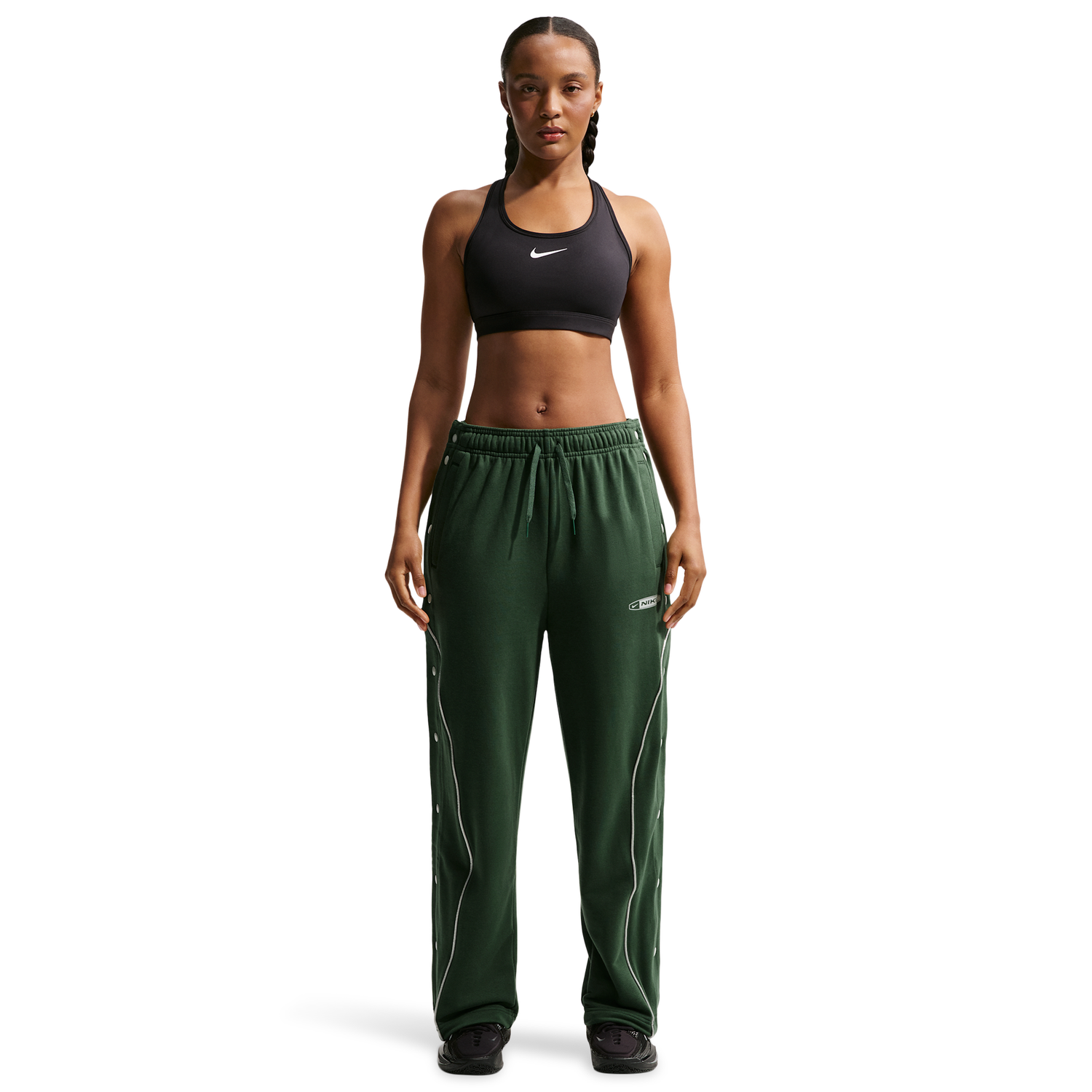 Nike Dri-FIT Swoosh Fleece Tearaway Pants - Women's - Light Silver/Fir