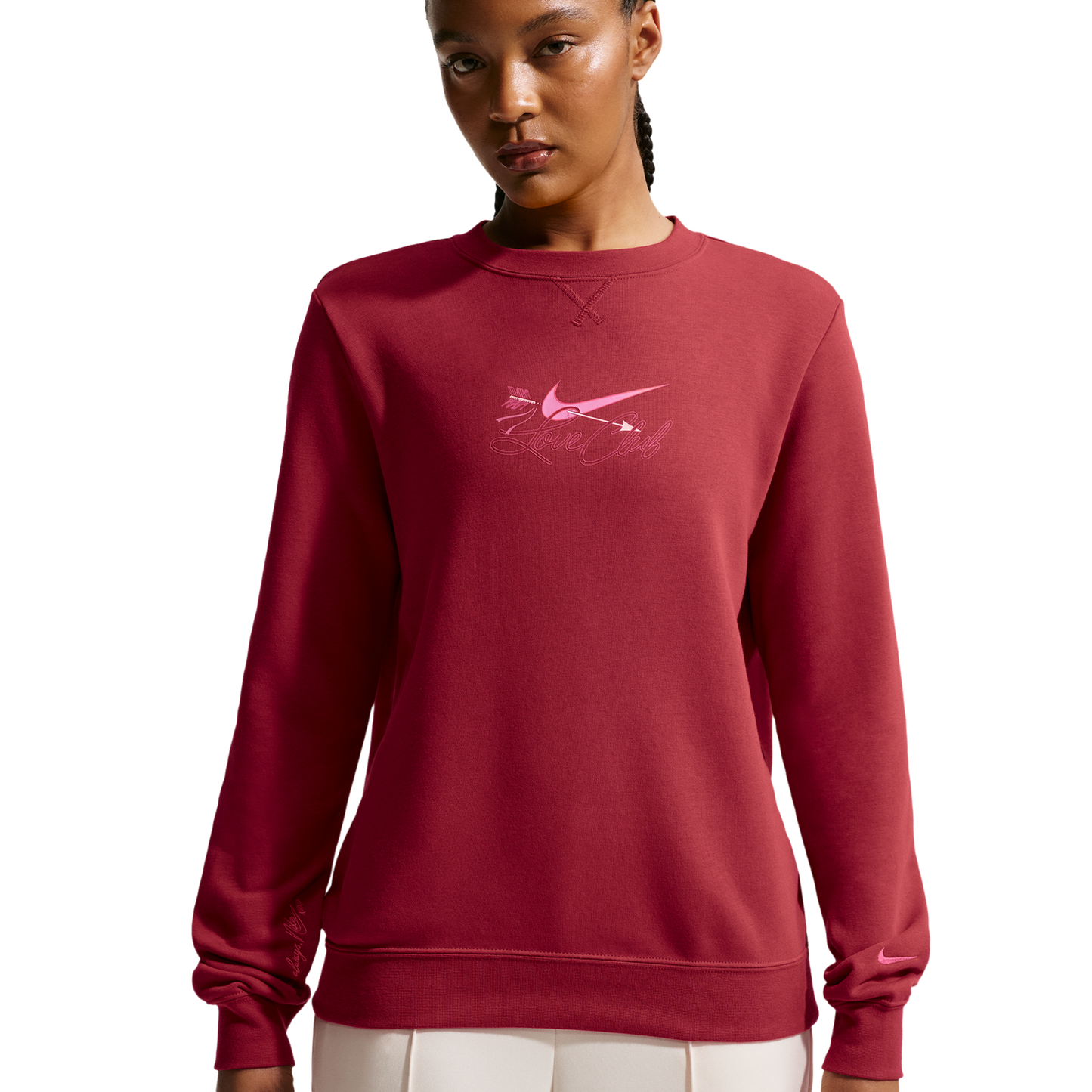 Nike NSW Club VDay Crew - Women's - Team Crimson/Rush Pink