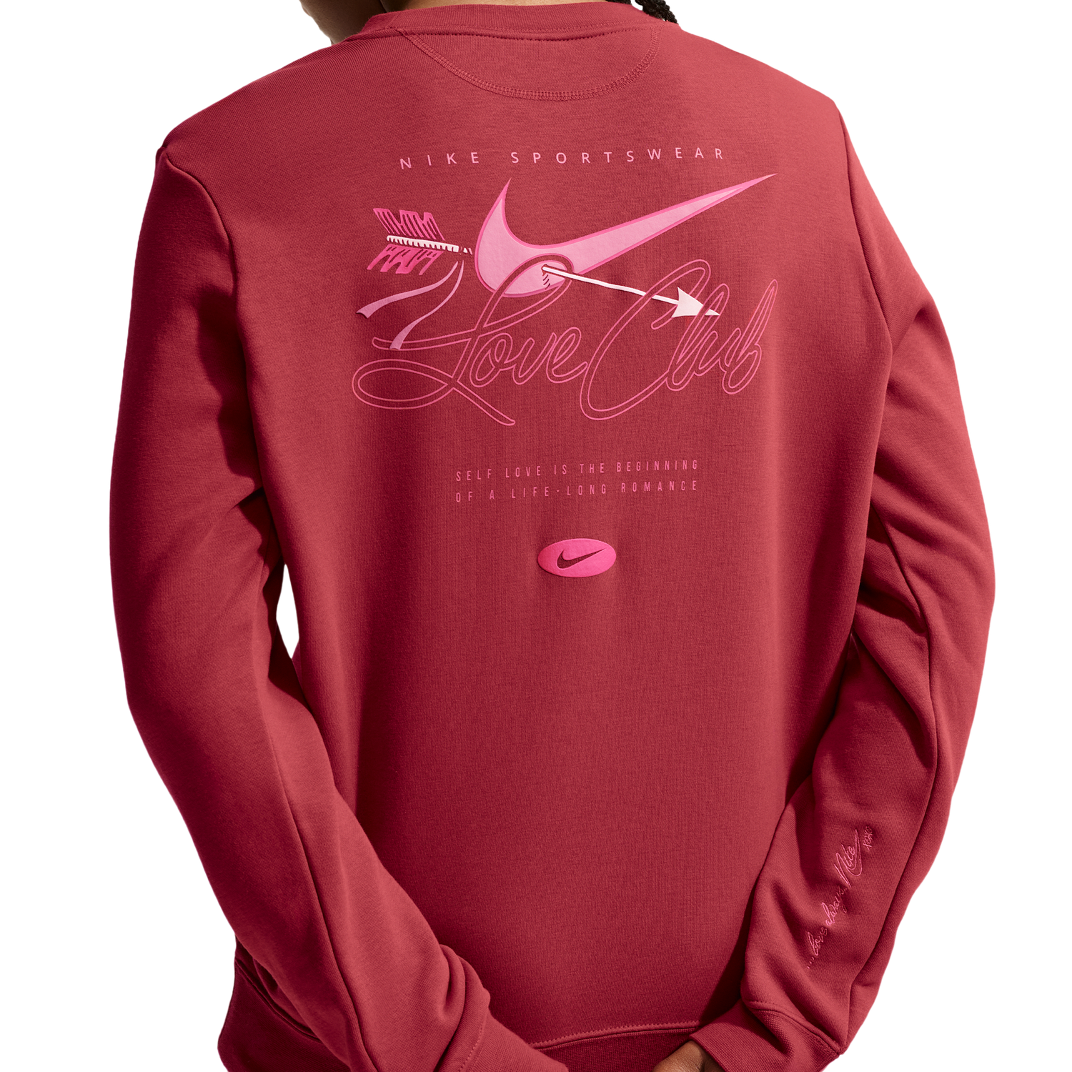 Nike NSW Club VDay Crew - Women's - Team Crimson/Rush Pink