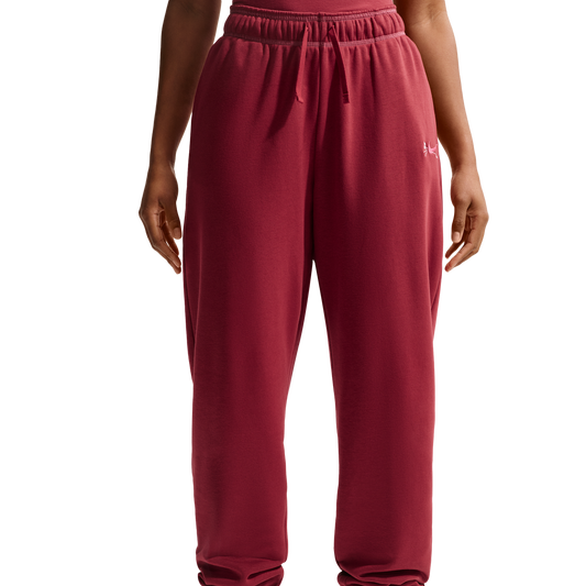 Nike NSW Club Fleece Mid Rise OS Vday Pant - Women's - Peony/Team Crimson