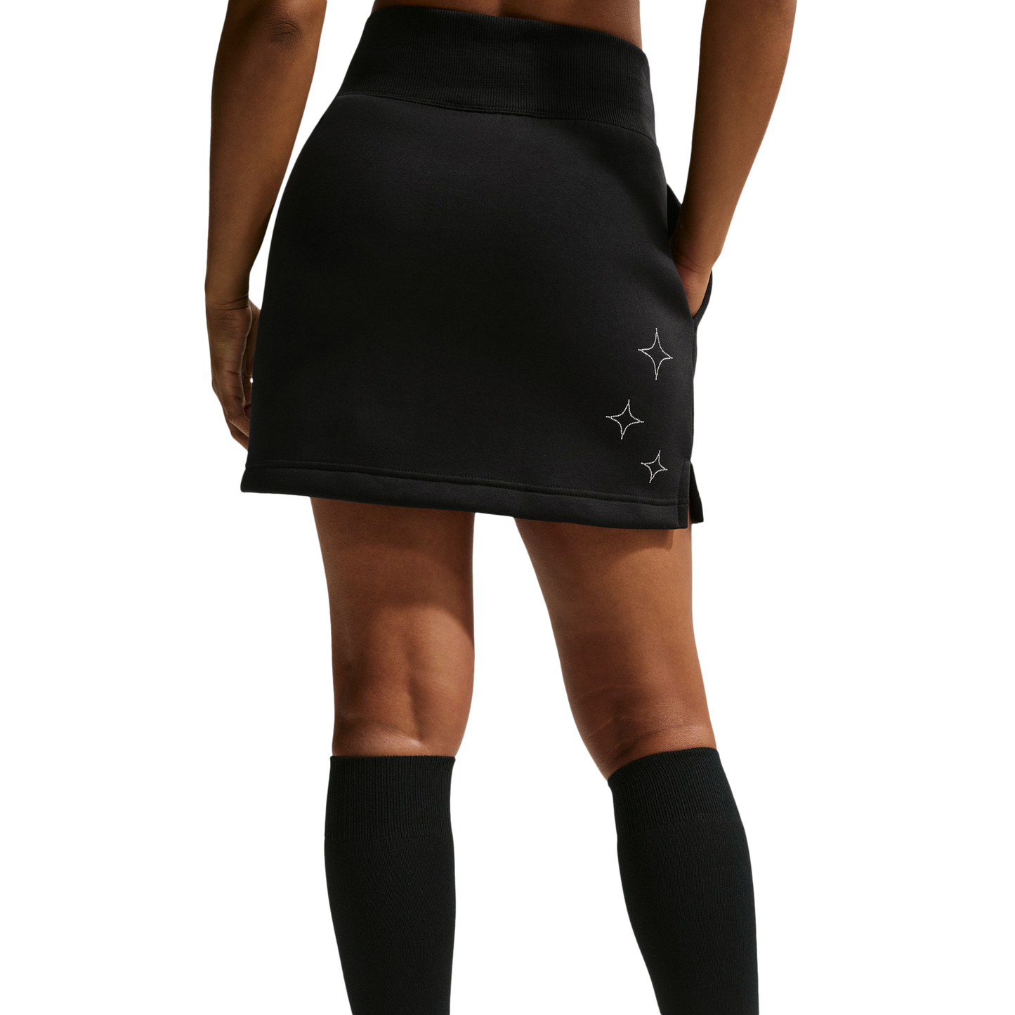 Nike NSW Phoenix Fleece HR Bling Mini Skirt - Women's - Black/Black