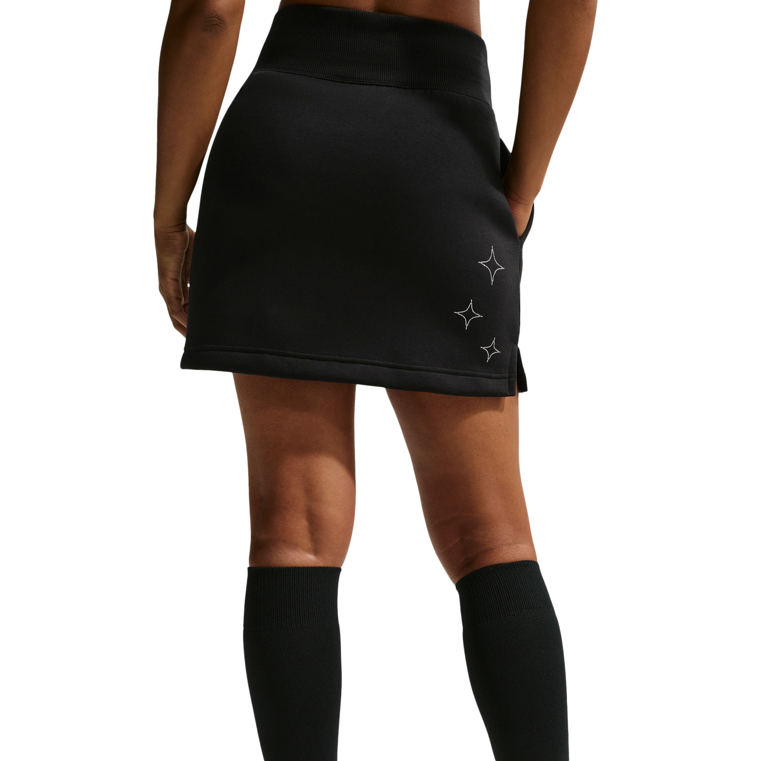 Nike NSW Phoenix Fleece HR Bling Mini Skirt - Women's - Black/Black