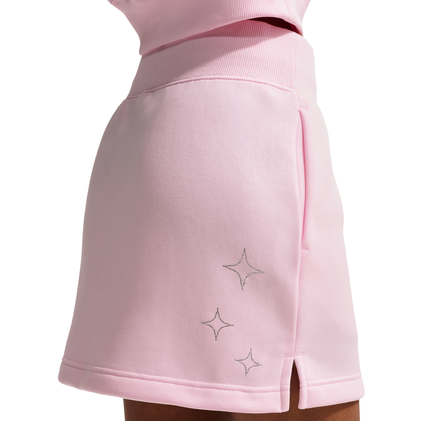 Nike NSW Phoenix Fleece HR Bling Mini Skirt - Women's - Pink Foam/Pink Foam
