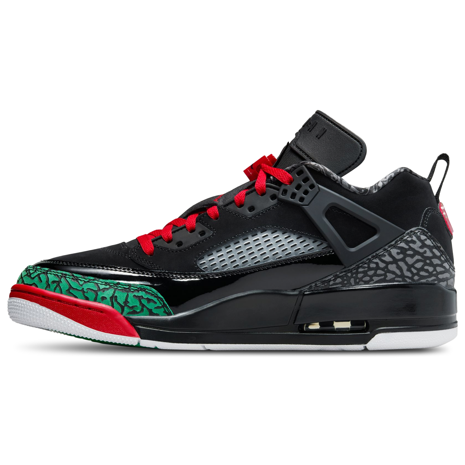 Jordan Spizike Low - Men's - Black/Classic Green/Varsity Red