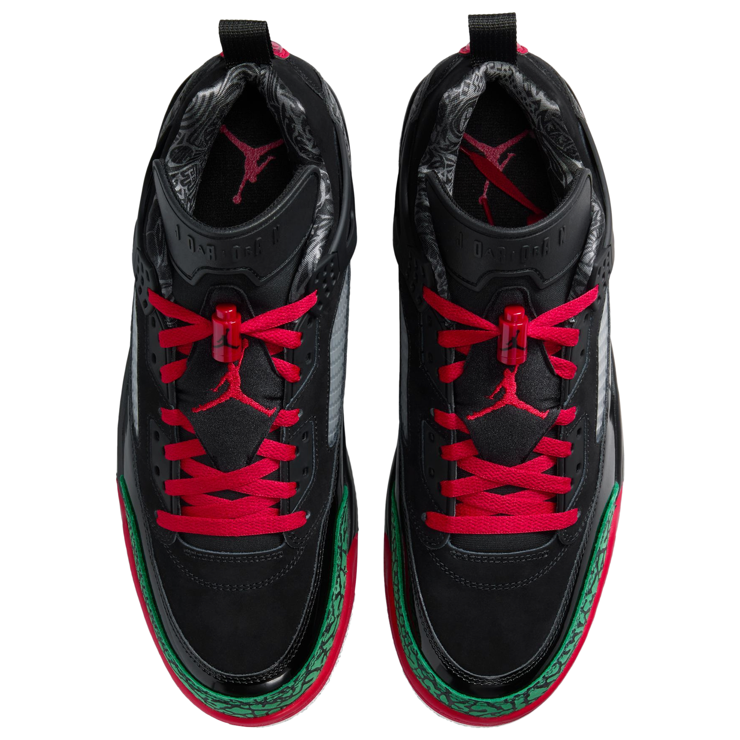 Jordan Spizike Low - Men's - Black/Classic Green/Varsity Red