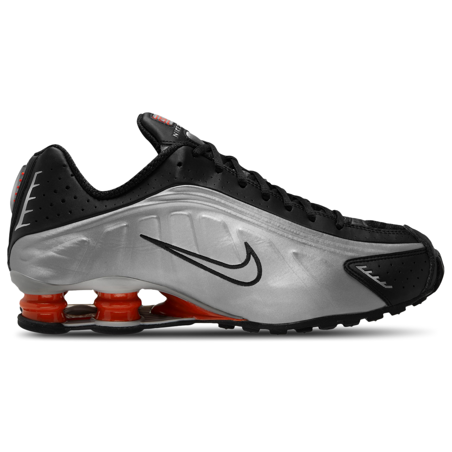 Nike Shox R4 - Men's - Metallic Silver/Metallic Silver/Picante Red