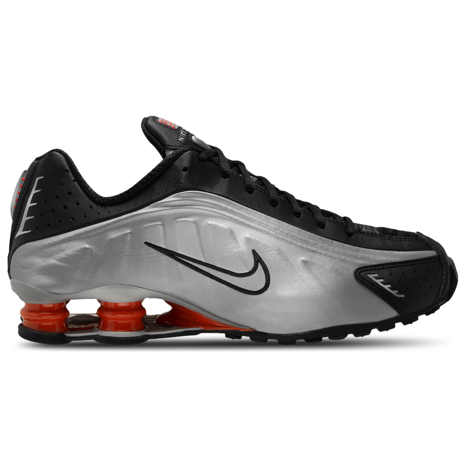 Nike Shox R4 - Men's - Metallic Silver/Metallic Silver/Picante Red