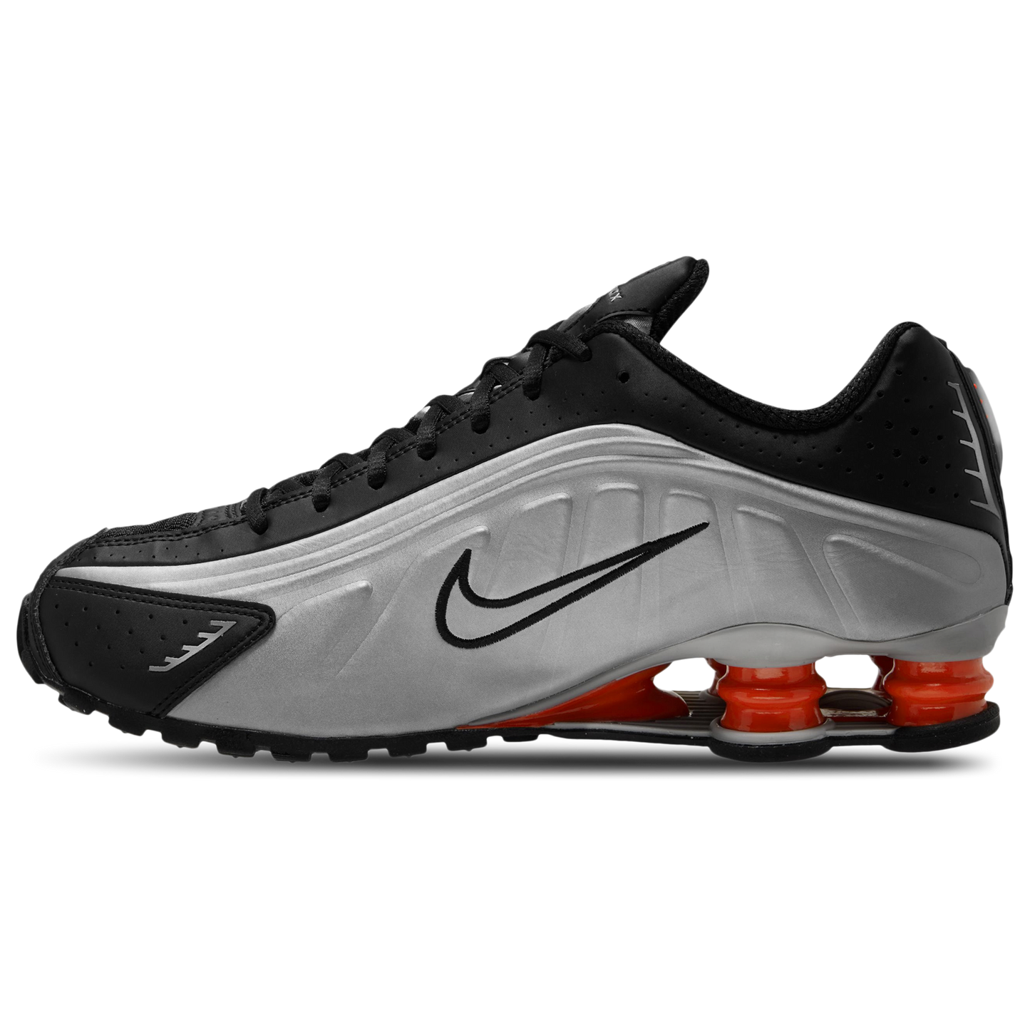Nike Shox R4 - Men's - Metallic Silver/Metallic Silver/Picante Red