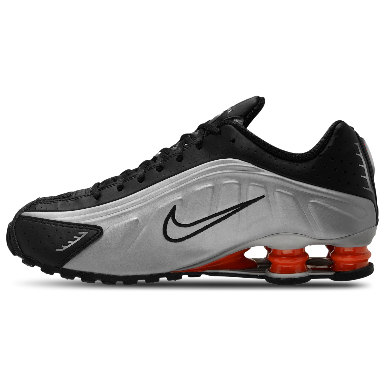 Nike Shox R4 - Men's - Metallic Silver/Metallic Silver/Picante Red