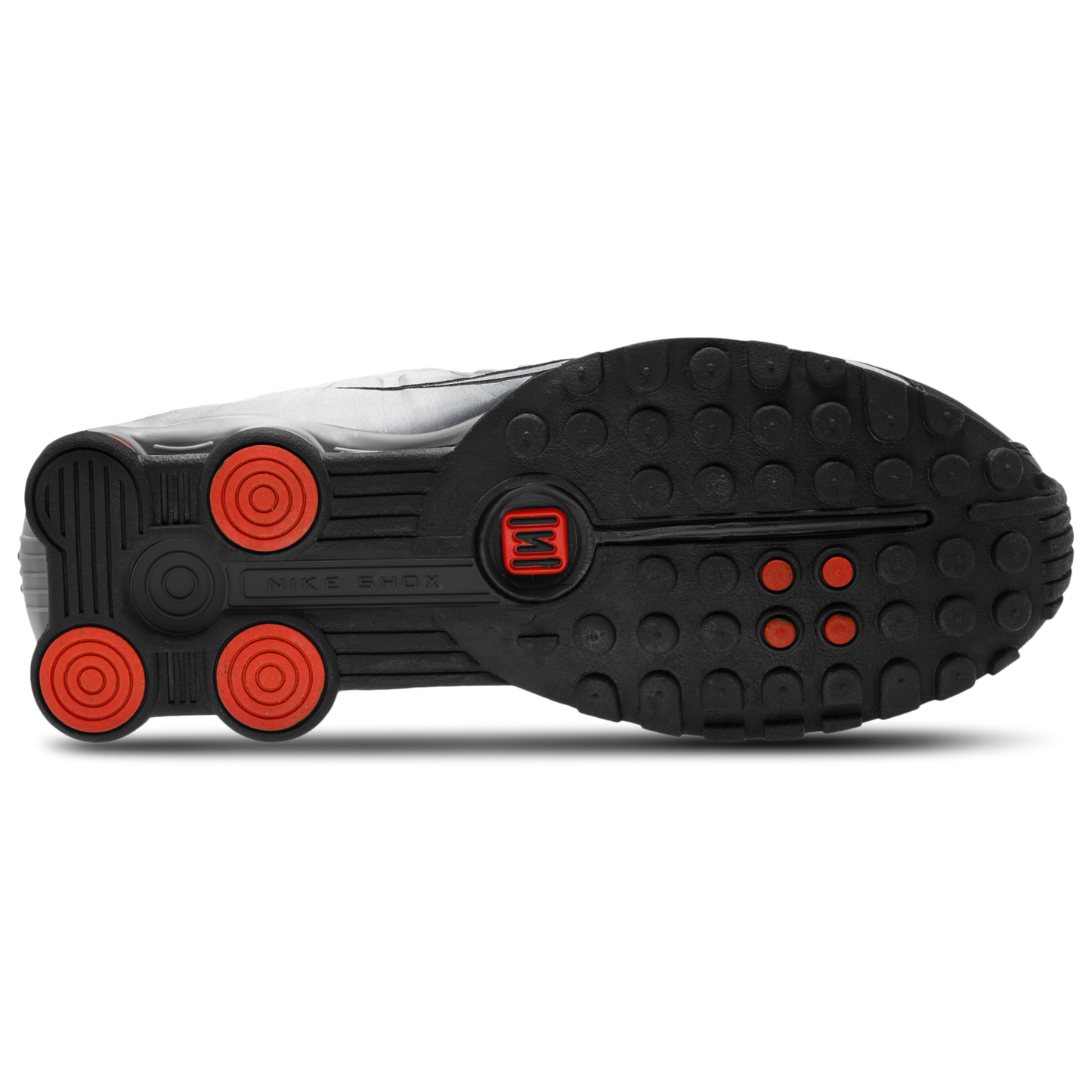 Nike Shox R4 - Men's - Metallic Silver/Metallic Silver/Picante Red
