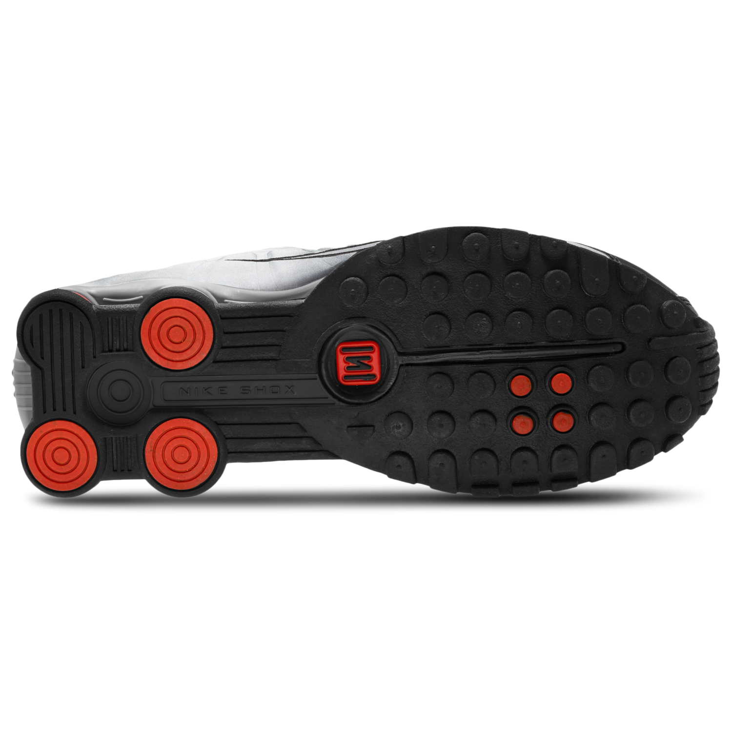Nike Shox R4 - Men's - Metallic Silver/Metallic Silver/Picante Red