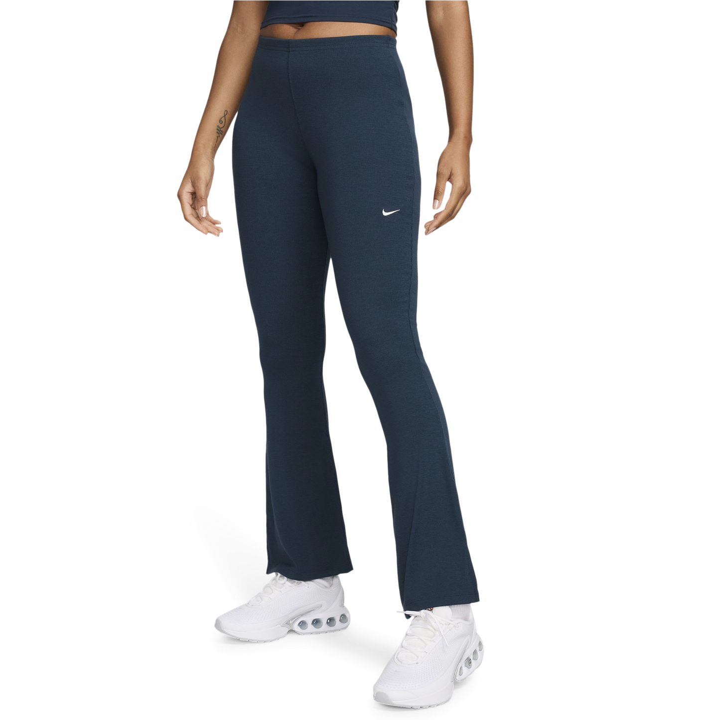 Nike NSW Chill Knit Mediun Rib Flare Pant - Women's - Armory Navy/Sail