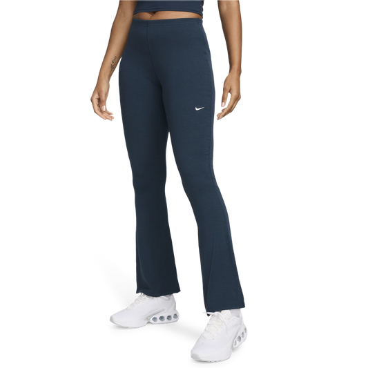 Nike NSW Chill Knit Mediun Rib Flare Pant - Women's - Armory Navy/Sail