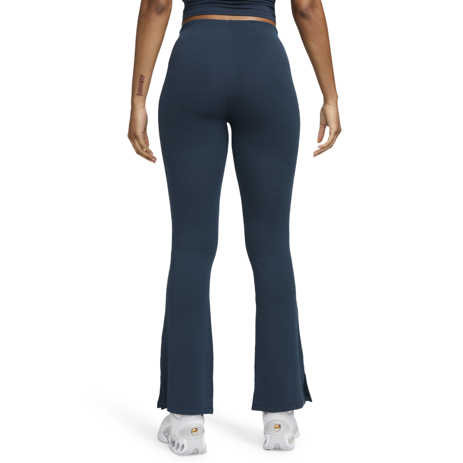 Nike NSW Chill Knit Mediun Rib Flare Pant - Women's - Armory Navy/Sail