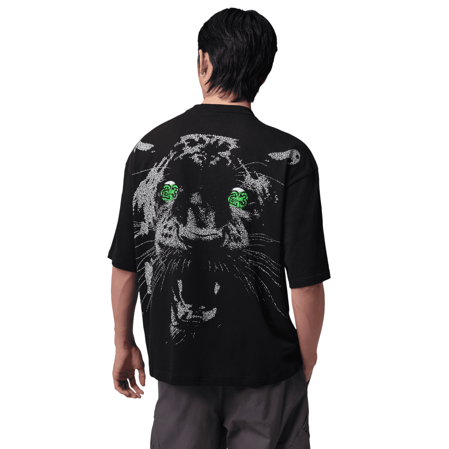 Jordan Oversized Short Sleeve Crew RCON - Men's - Black/Scream Green