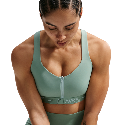 Nike Indy High Support Zip Bra - Women's - Barely Green/Steam