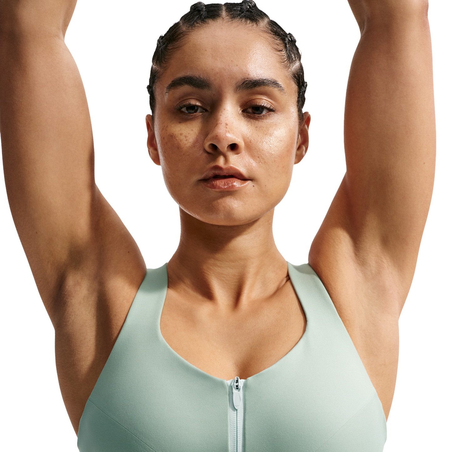 Nike Indy High Support Zip Bra - Women's - Barely Green/Steam
