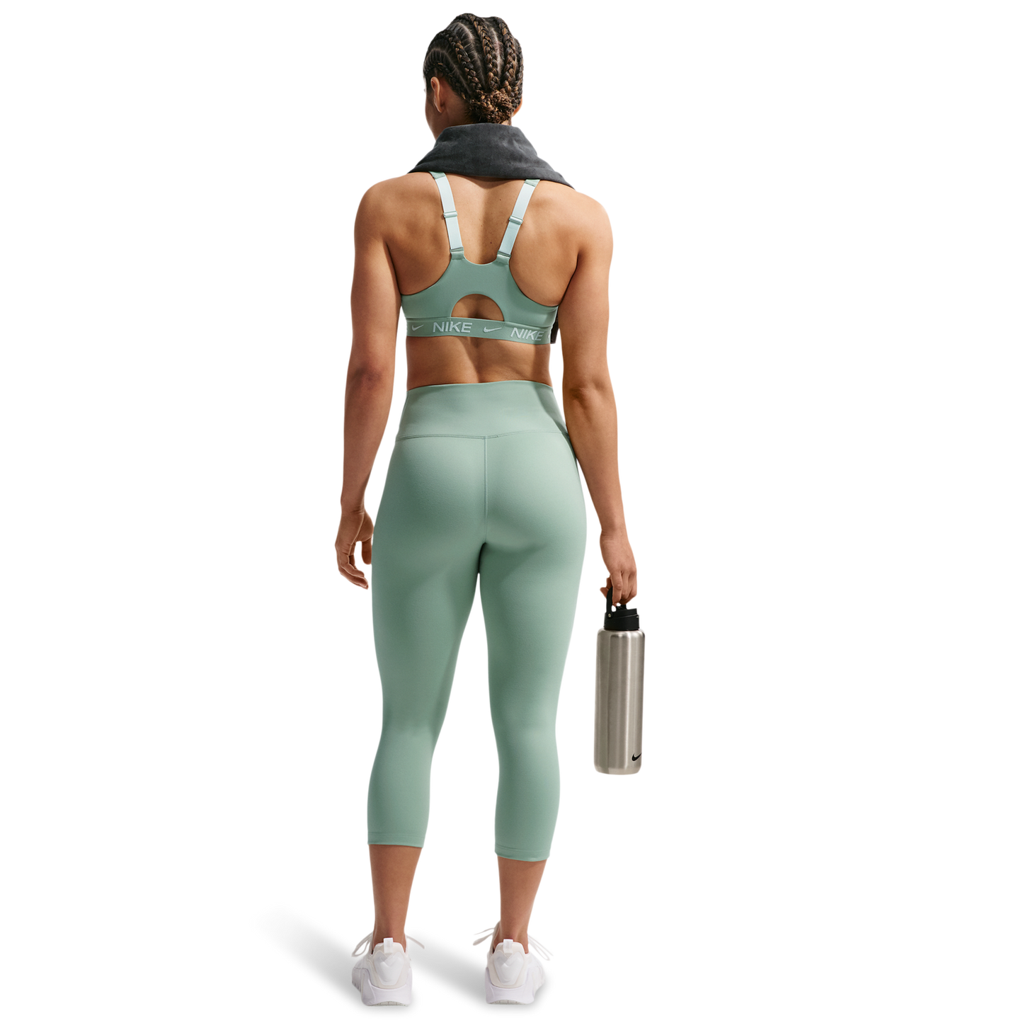 Nike Indy High Support Zip Bra - Women's - Barely Green/Steam