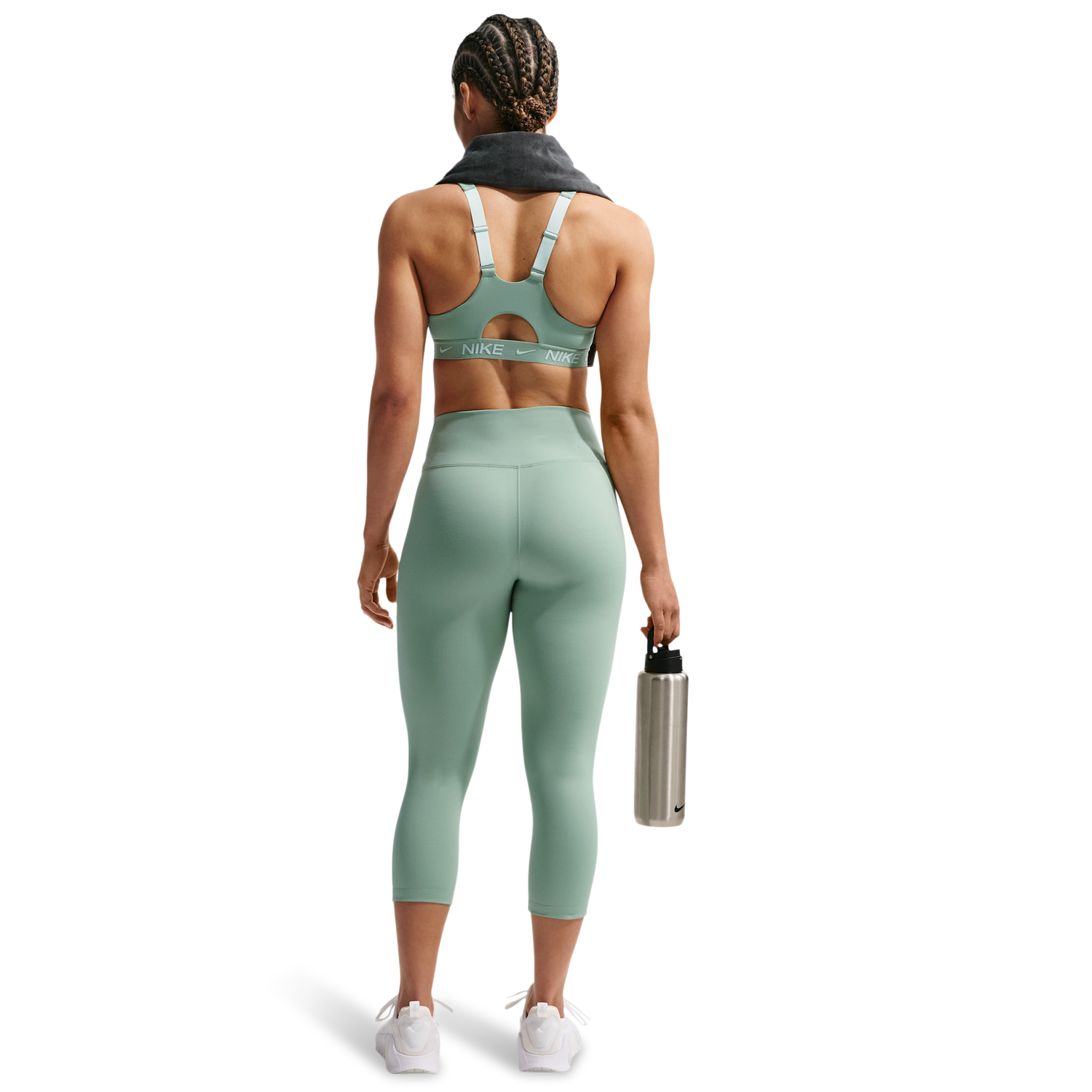 Nike Indy High Support Zip Bra - Women's - Barely Green/Steam