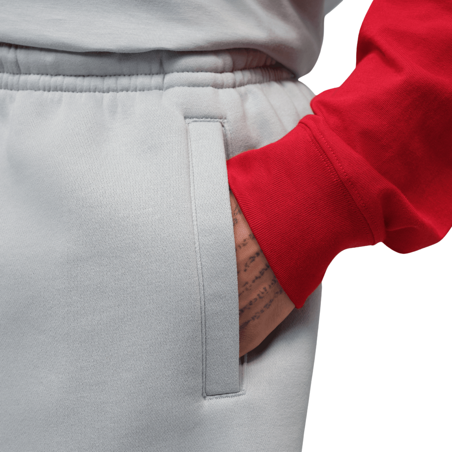Jordan Brooklyn Stretch Fleece Short - Men's - Wolf Grey/Sail