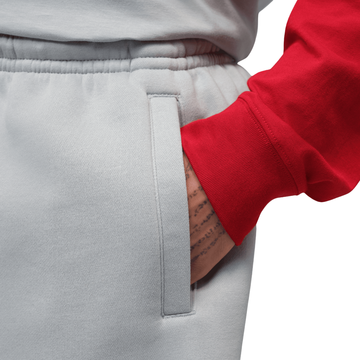 Jordan Brooklyn Stretch Fleece Short - Men's - Wolf Grey/Sail