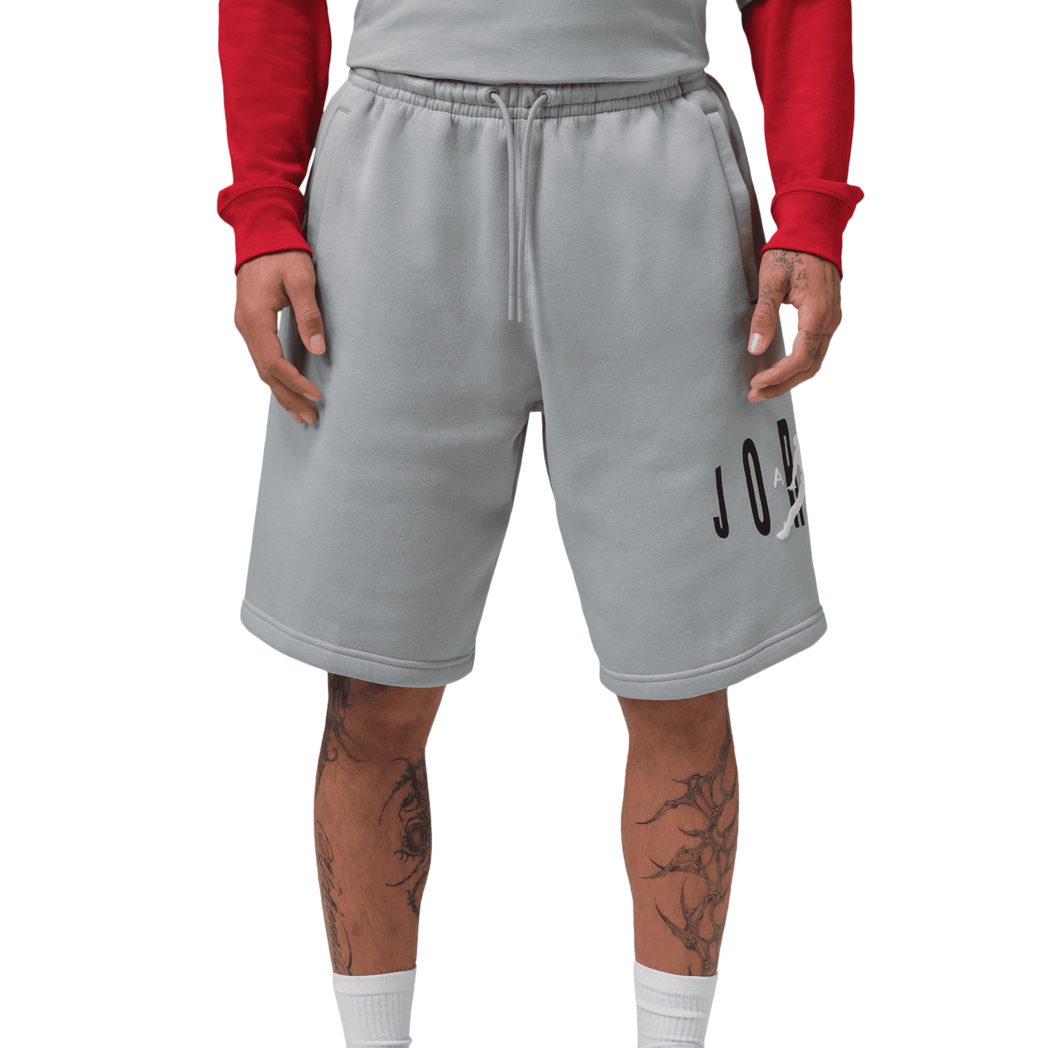 Jordan Brooklyn Stretch Fleece Short - Men's - Wolf Grey/Sail