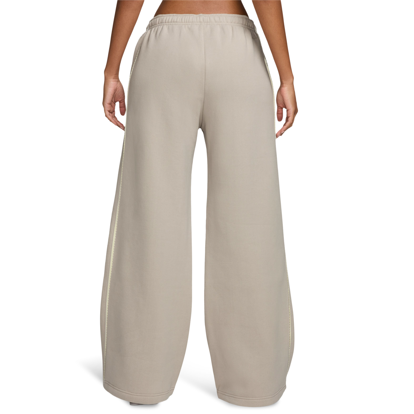 Nike Studio Fleece Scallop Wide Leg Pants - Women's - White/White/White