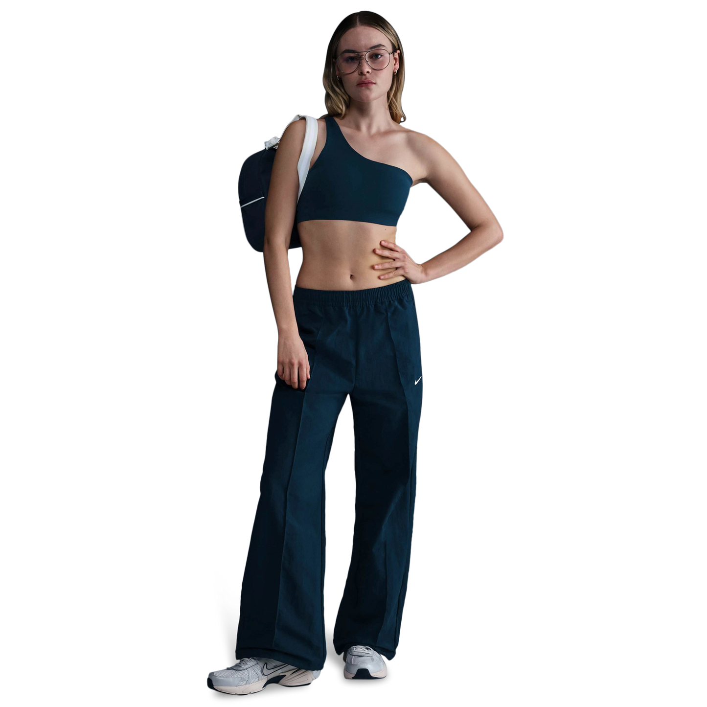 Nike Trend Woven Mid Rise Pants - Women's - Armory Navy/White
