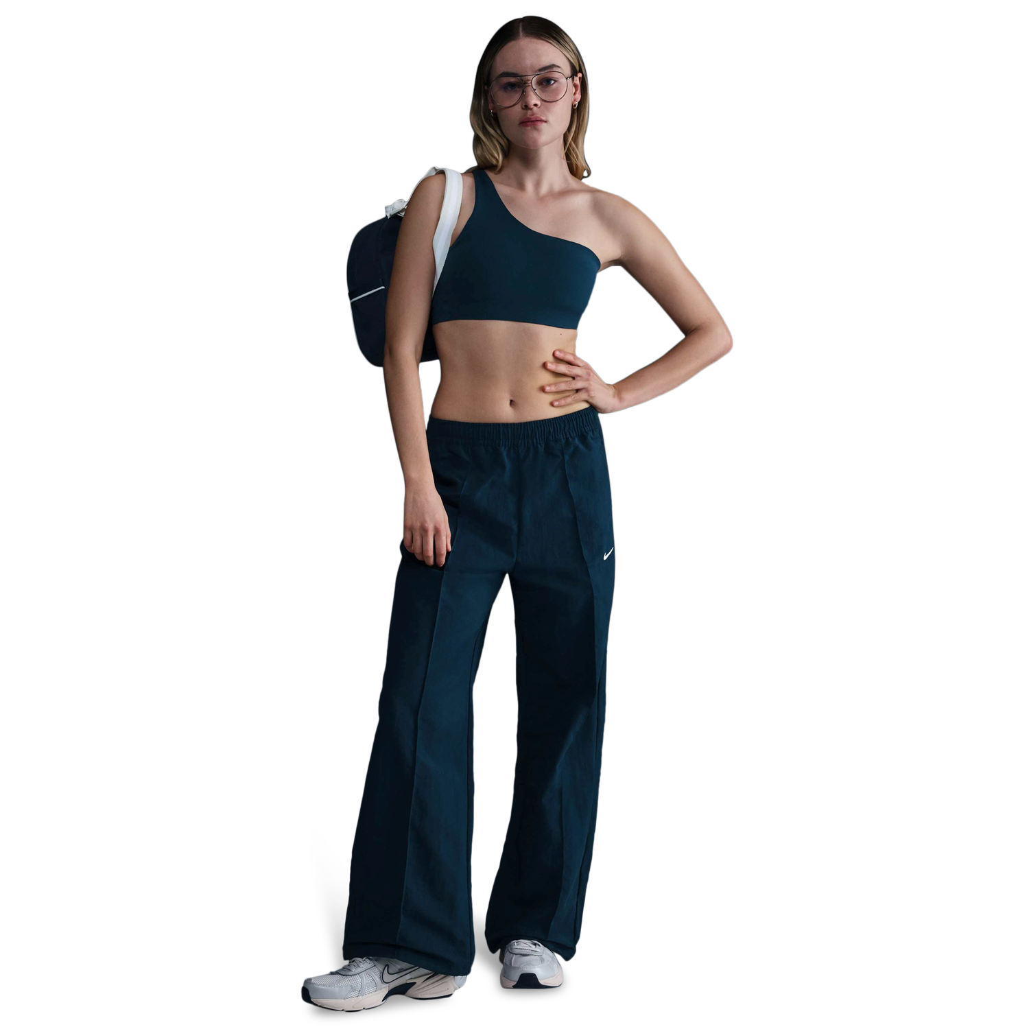 Nike Trend Woven Mid Rise Pants - Women's - Armory Navy/White