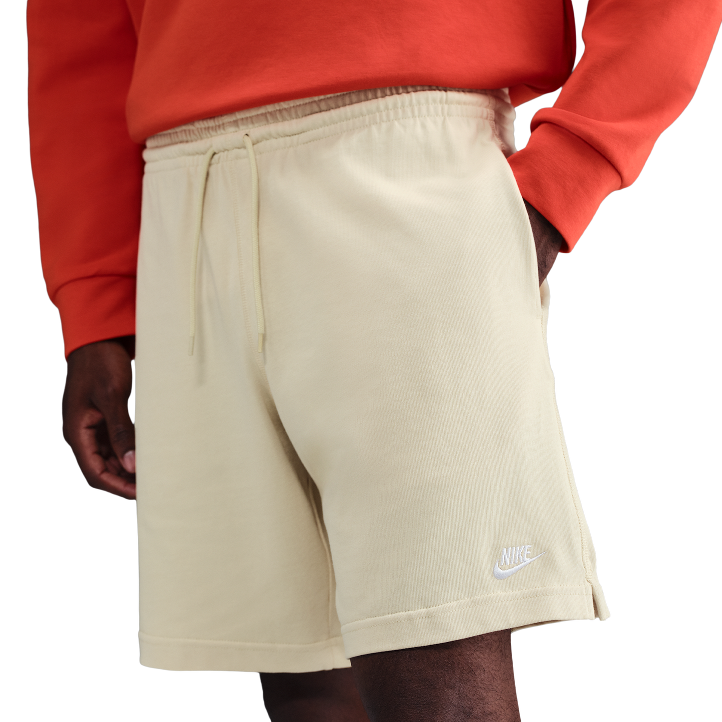 Nike Club Knit Shorts - Men's - Lt Khaki/White