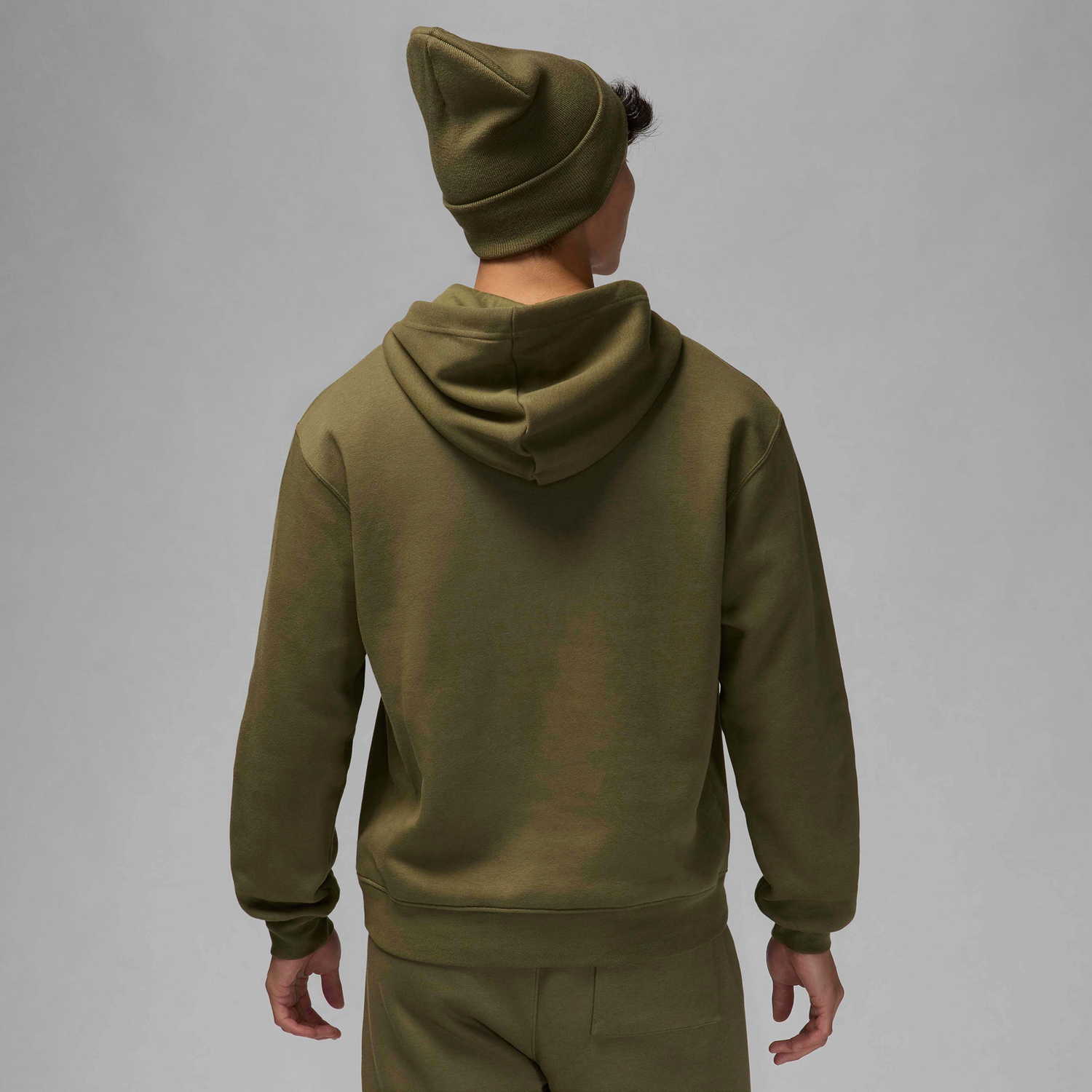 Jordan Essential Air Stretch Fleece Hoodie - Men's - White/Black/Olive