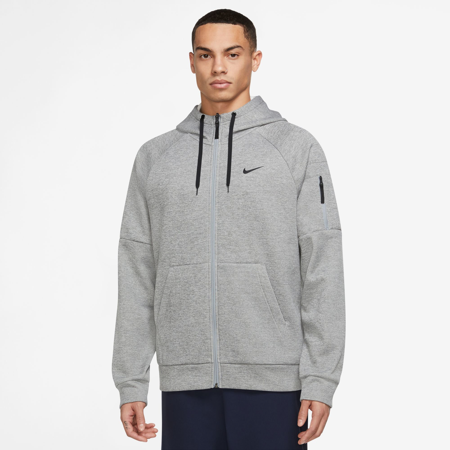 Nike Therma Fleece Full-Zip Hoodie - Men's - Particle Grey/Dark Grey Heather/Black