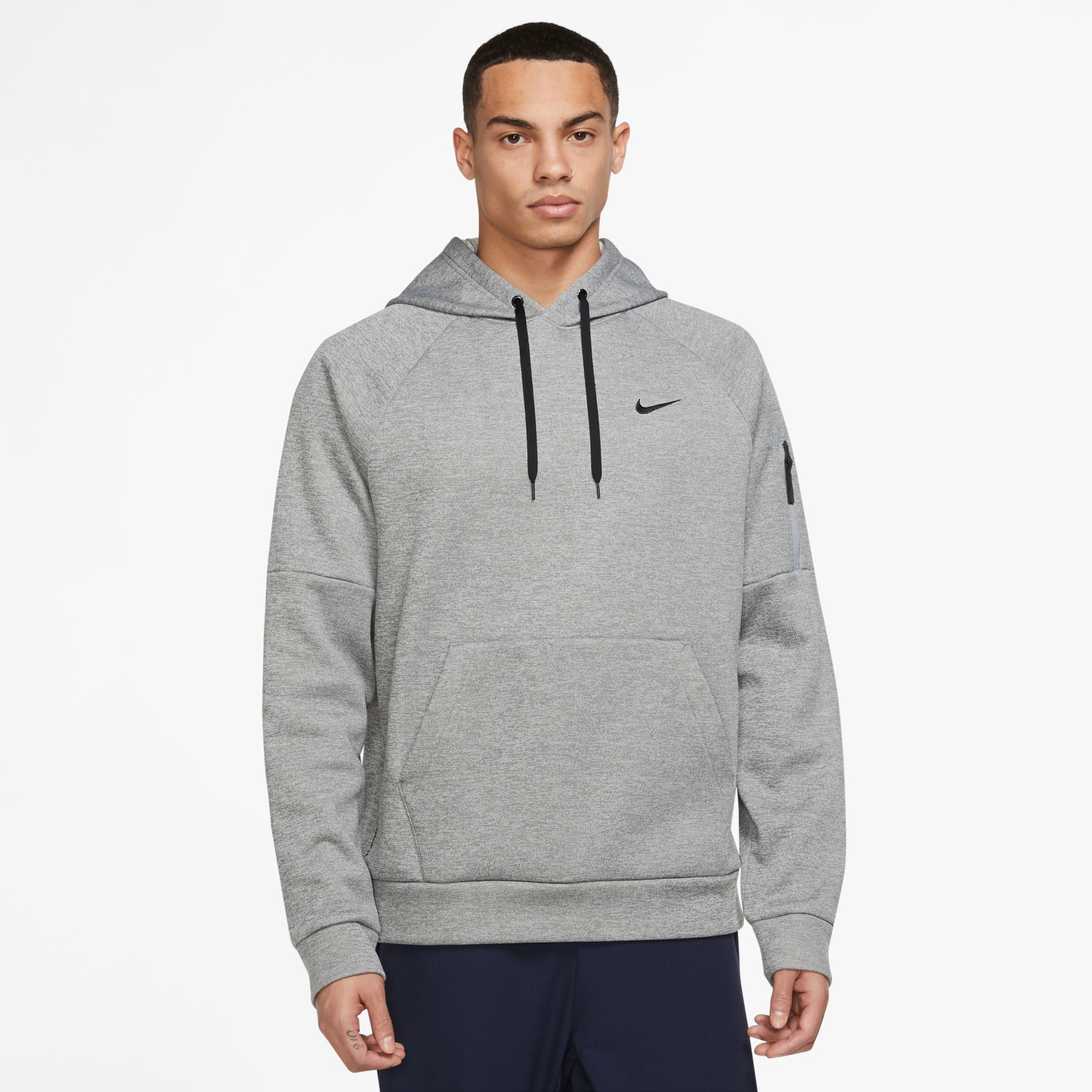 Nike Therma Fleece Pullover Hoodie - Men's - Dark Grey Heather/Particle Grey/Black