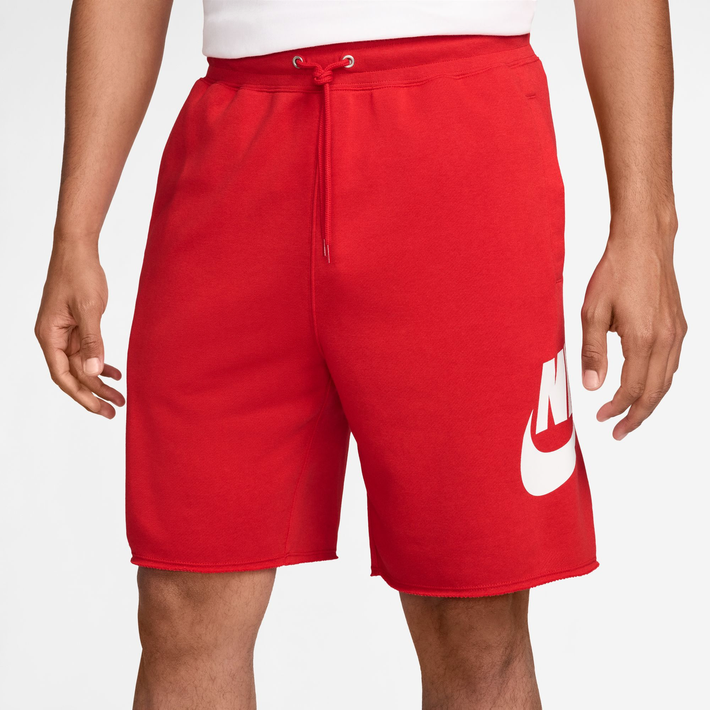Nike Club Alumni FT Shorts - Men's - White/University Red