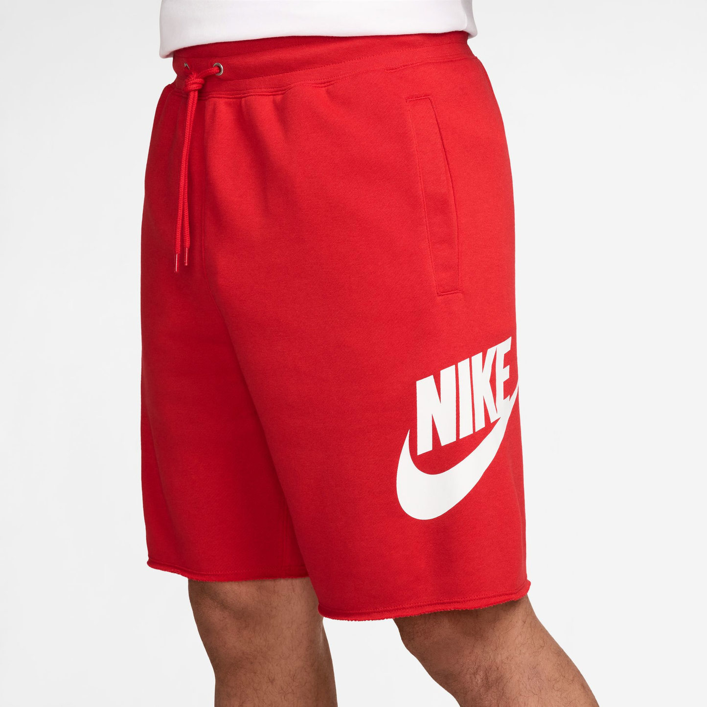 Nike Club Alumni FT Shorts - Men's - White/University Red