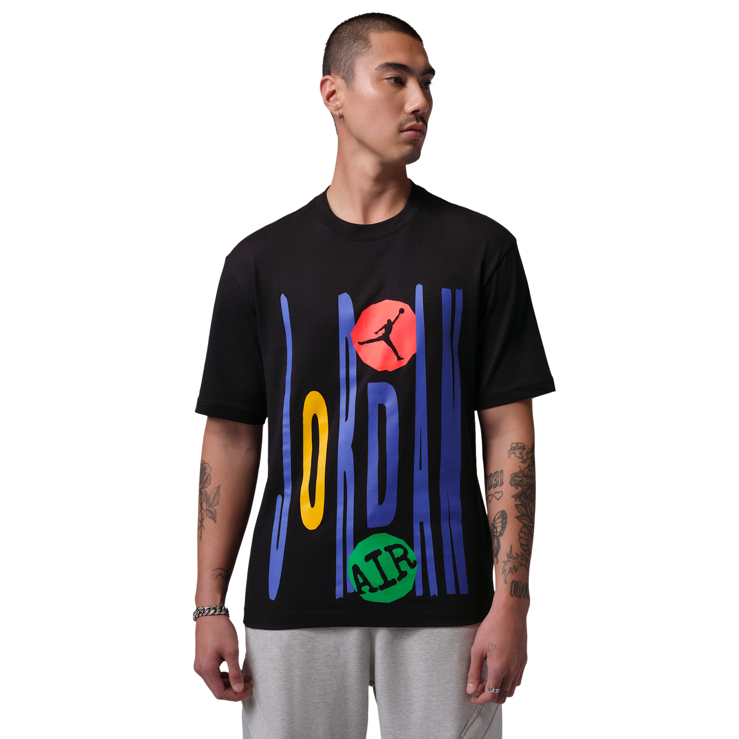 Jordan Technicolor WM Graphic Short Sleeve Crew - Men's - Black